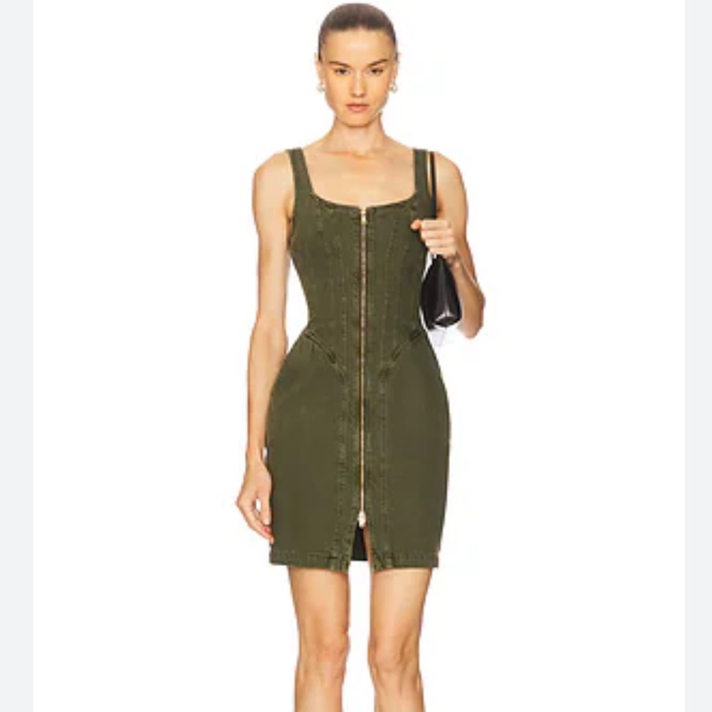 L’Agence Jaxyn Corset zip dress in picholine